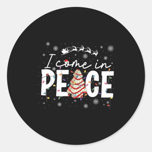 I Come In Peace Couple Matching Ugly Christmas Swe Ronde Sticker (Voorkant)