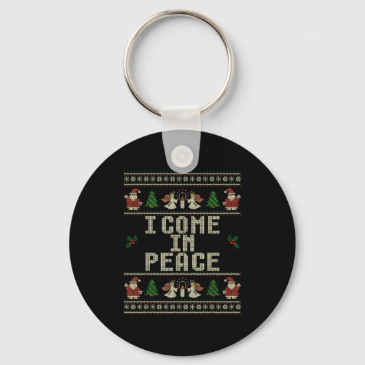 I Come In Peace Couple Matching Ugly Christmas Swe Sleutelhanger (Voorkant)