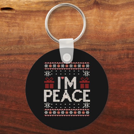 I Come In Peace I'm Peace Matching Ugly Christmas  Sleutelhanger (Voorkant)