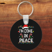 I Come In Peace I'm Peace Matching Ugly Christmas Sleutelhanger (Voorkant)