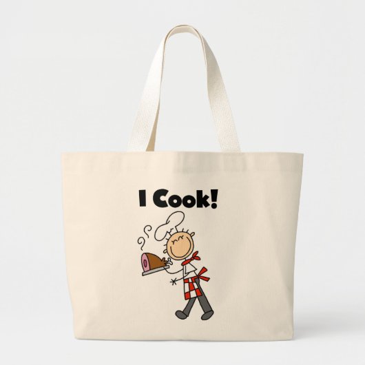 I Cook - Male Chef Grote Tote Bag (Voorkant)
