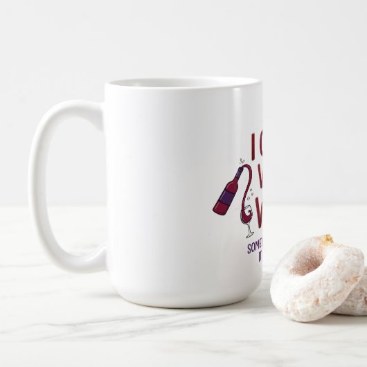 I Cook With Wine Funny Kitchen Humor Coffee Mug (Avec donut)