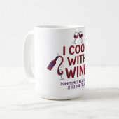 I Cook With Wine Funny Kitchen Humor Coffee Mug (Devant gauche)