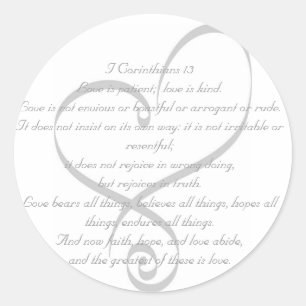 I Corinthians 13 Liefde/Bruiloft Sticker
