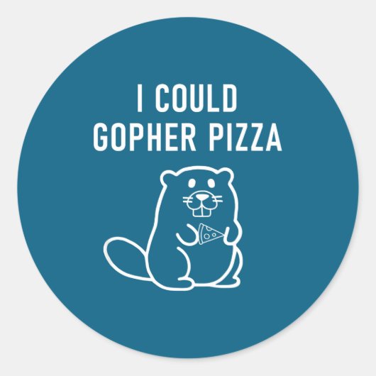 I Could Gopher Zza Funny Puns Jokes Sarcastic  Ronde Sticker (Voorkant)