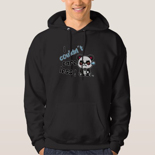 I Couldn t Care Less  Grim Panda Statement Hoodie (Voorkant)