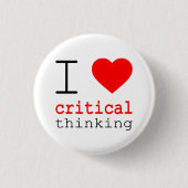 I ❤️ Critical Thinking Ronde Button 3,2 Cm (Voorkant)