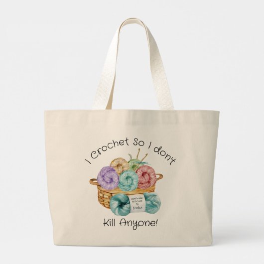 I Crochet Persoonlijk Grote Tote Bag (Achterkant)