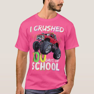 I Crushed 100 Days Of School Monster Truck Boys Ki T-shirt