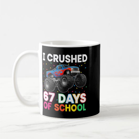 I Crushed 67 Days Of School Monster Teacher Studen Koffiemok (Links)