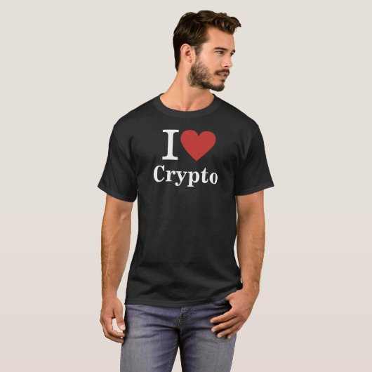 I ❤️ Crypto CUSTOM Mannen T-shirt (Voorkant volledig)