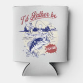 I’d Rather Be Fishing, Funny Fishing Saying Blikjeskoeler (Voorkant)