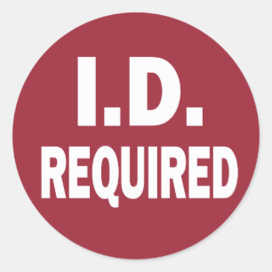 I.D. VERPLICHT IDENTIFICATIEBERICHT sticker