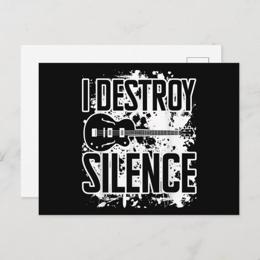 I Destroy Silence Bass Player Funny Guitar Music E Briefkaart (Voorkant / Achterkant)