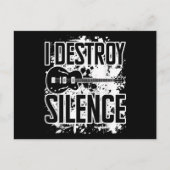 I Destroy Silence Bass Player Funny Guitar Music E Briefkaart (Voorkant)
