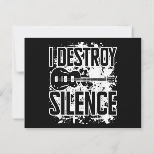 I Destroy Silence Bass Player Funny Guitar Music E Feestdagenkaart