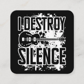 I Destroy Silence Bass Player Funny Guitar Music E Vierkante Visitekaartje