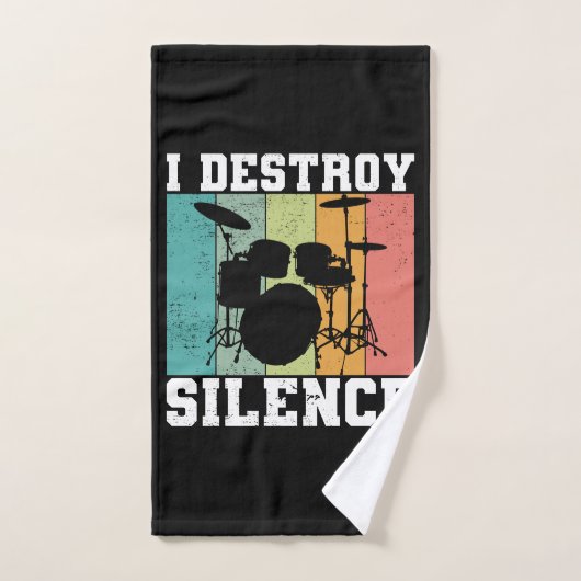 I Destroy Silence Distress  Drummer Handdoek (Handdoek)