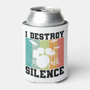 I Destroy Silence Distress Drummer Retro Blikjeskoeler