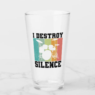 I Destroy Silence Distress  Drummer Retro Glas