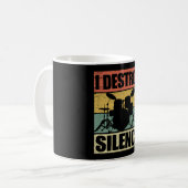 I Destroy Silence | Drums Drummer Gift Koffiemok (Voorkant links)