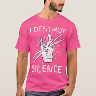I Destroy Silence Drums T Shirt Rocker Band Drumme