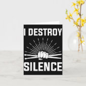 I Destroy Silence Funny Drummer And Drum Player Qu Kaart (Gele Bloem)