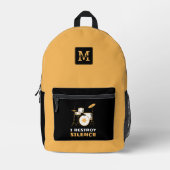 I Destroy Silence Funny Drummer Bedrukte Rugzak (Voorkant)