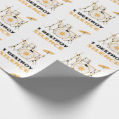 I Destroy Silence Funny Drummer Cadeaupapier (Hoek)