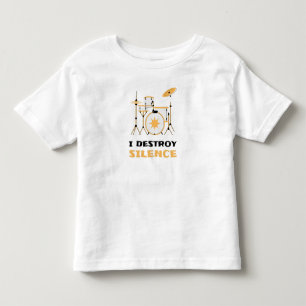 I Destroy Silence Funny Drummer Kinder Shirts