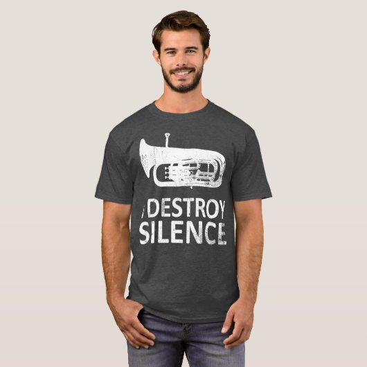 I Destroy Silence Funny Euphonium Players T-shirt (Voorkant volledig)
