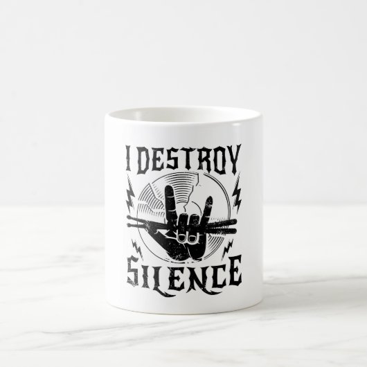 I Destroy Silence Music Coffee Mug (Centre)