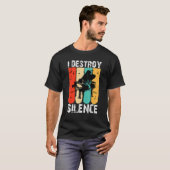 I Destroy Silence Piano Keyboard Player Keyboardis T-shirt (Voorkant volledig)