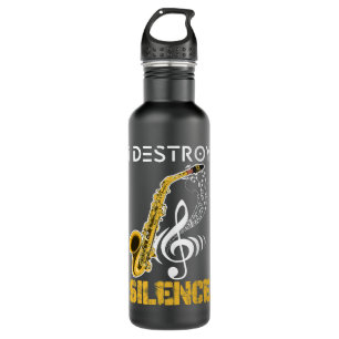 I Destroy Silence Saxophone Waterfles