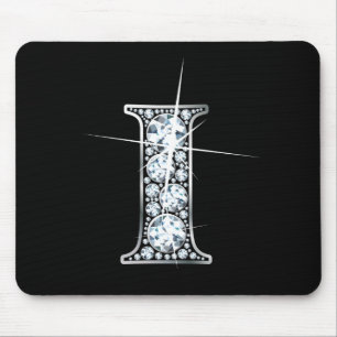 "I" Diamond Bling Mousepad Muismat