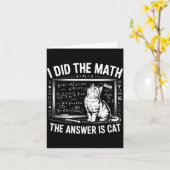 I Did Math The Answer Is Cat Mathematics Funny Mat Kaart (Gele Bloem)