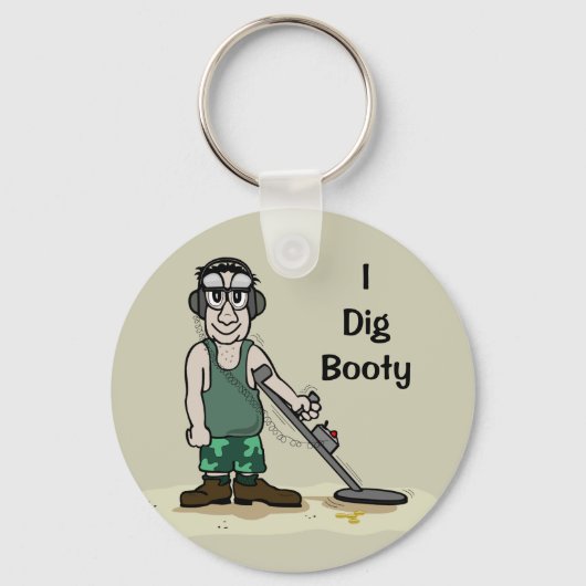 I Dig Booty Metal Detecteert Guy Sleutelhanger (Voorkant)