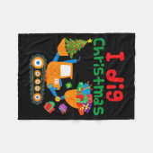 I Dig Christmas Excavator Construction Boys Toddle Fleece Deken (Voorkant (Horizontaal))