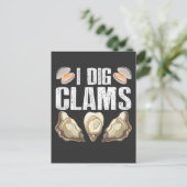 I Dig Clams Funny Clamming Shell Raking Zee Food Briefkaart (Staand voorkant)