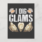 I Dig Clams Funny Clamming Shell Raking Zee Food Briefkaart (Voorkant)