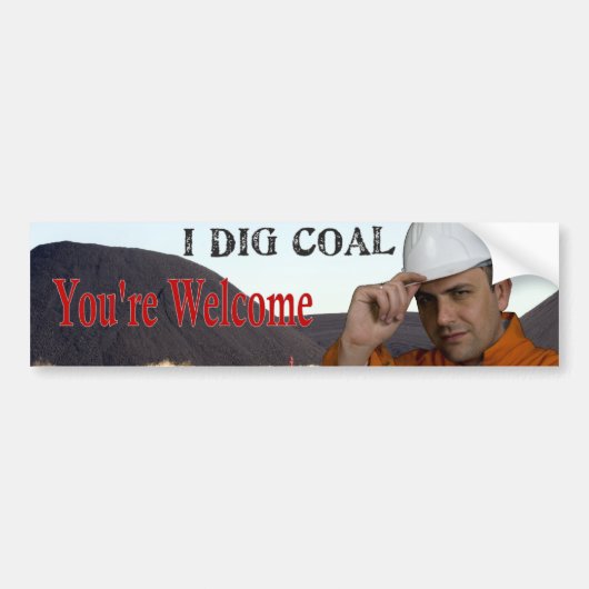 I Dig Coal Bumpersticker (Voorkant)