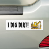 I Dig Dirt Digger Shovel Bumpersticker (Op auto)