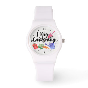 I Dig Gardening Cute Garden Gift Gardener Horloge