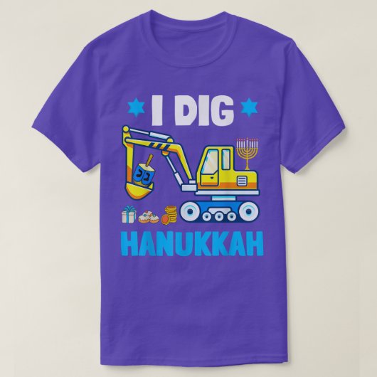 I Dig Hanukkah Excavator Construction Toddler Hanu T-shirt (Design voorkant)