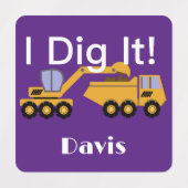 I dig it Design - Small Square Clothing Label (0,7 (Design 2)