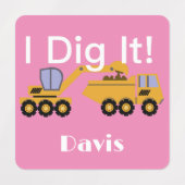 I dig it Design - Small Square Clothing Label (0,7 (Design 2)