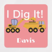 I dig it Design - Small Square Clothing Label (0,7 (Design 1)