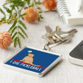 I Dig Pickleball Golden Retriever Keychain (Zijkant)