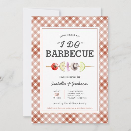 I DO BBBQ Barbecue Wedding shower Invitation (Devant)