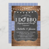 I DO BBBQ Engagement Party Blue Shower Invitation (Devant / Derrière)